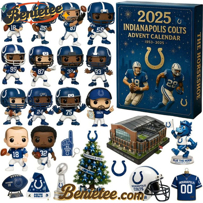 Indianapolis Colts Advent Calendar 2025 72th Anniversary Christmas Gift, Christmas Idea, Christmas Countdown Advent Calendar Gift Box with 24 Acrylic Ornaments