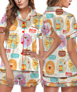 Irish Coffee Satin Pajamas Set For Women