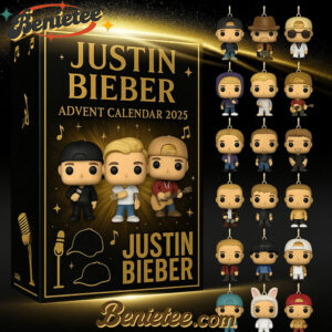 Justin Bieber Advent Calendar 2025, Christmas Countdown Advent Calendar Gift Box with 24 Acrylic Ornaments