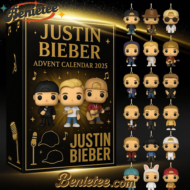 Justin Bieber Advent Calendar 2025, Christmas Countdown Advent Calendar Gift Box with 24 Acrylic Ornaments