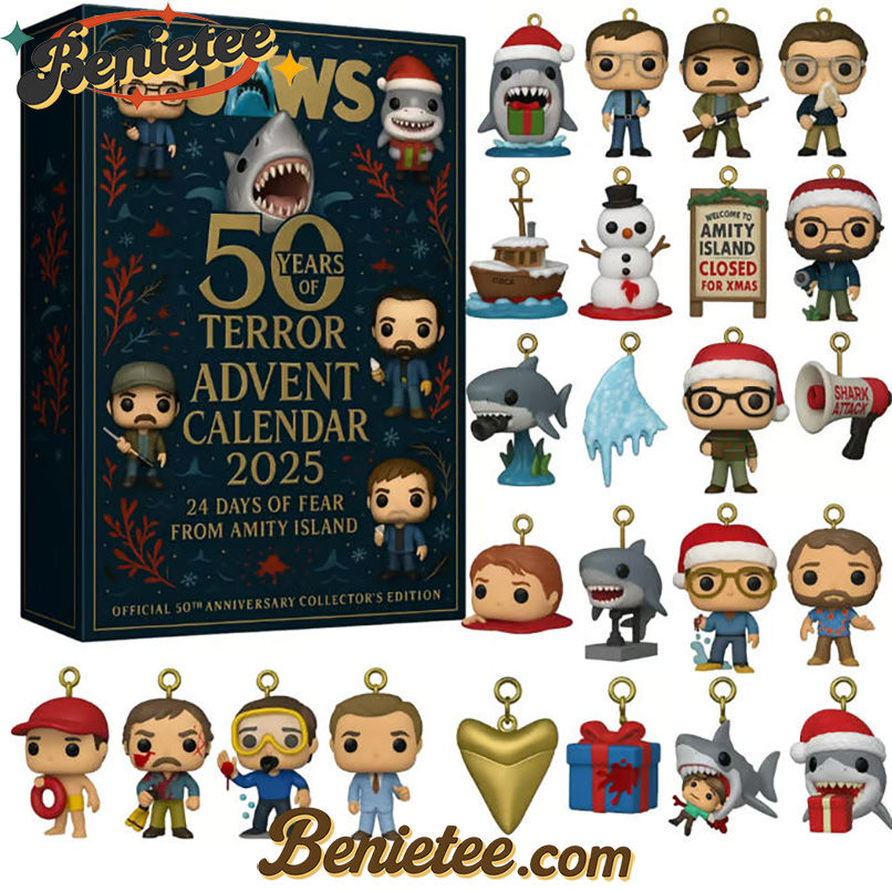 Jaws Advent Calendar 2025, Christmas Countdown Advent Calendar Gift Box with 24 Acrylic Ornaments - Image 2