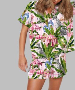 Alternative view of Jungle With Cheetahs Striped Pajama Set