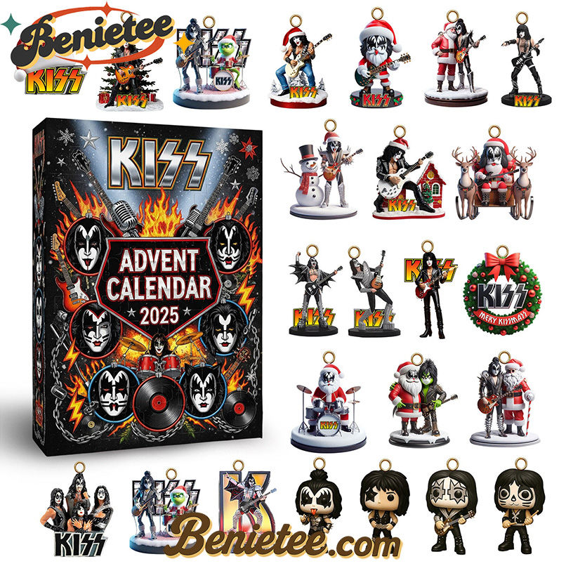 Kiss Band Premium Advent Calendar 2025 CHRISTMAS GIFT, CHRISTMAS IDEA, Christmas Countdown Advent Calendar Gift Box with 24 Acrylic Ornaments - Image 2