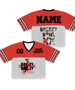 Personalized Chris Brown Tour Croptop Football Jersey, Breezy Bowl XX 2025 Football Jersey, Breezy Bowl XX 2025 Jersey, Chris Brown Shirt, Breezy Bowl Tee