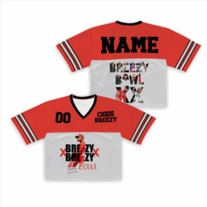 Personalized Chris Brown Tour Croptop Football Jersey, Breezy Bowl XX 2025 Football Jersey, Breezy Bowl XX 2025 Jersey, Chris Brown Shirt, Breezy Bowl Tee