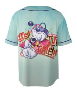 Alternative view of Tenna Deltarune Baseball Jersey, IT'S TV TIME Meme Shirt