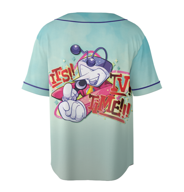 Alternative view of Tenna Deltarune Baseball Jersey, IT'S TV TIME Meme Shirt