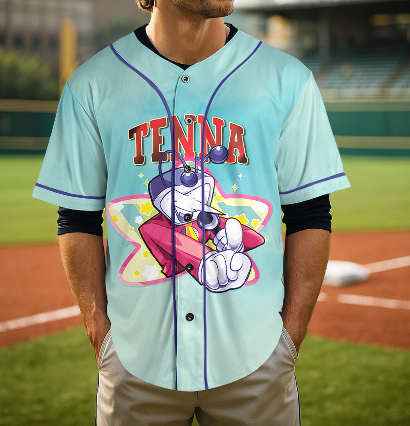 Tenna Deltarune Baseball Jersey, IT'S TV TIME Meme Shirt - Image 5