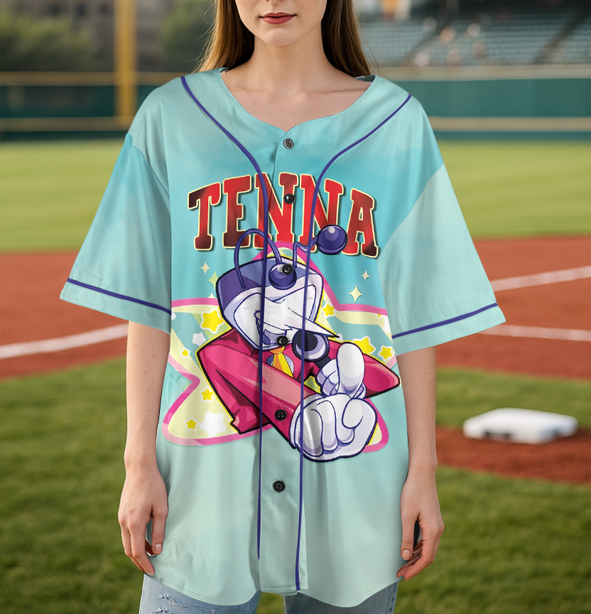 Tenna Deltarune Baseball Jersey, IT'S TV TIME Meme Shirt - Image 4