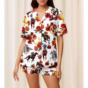 Kentucky Derby Print Pajamas Set For Women