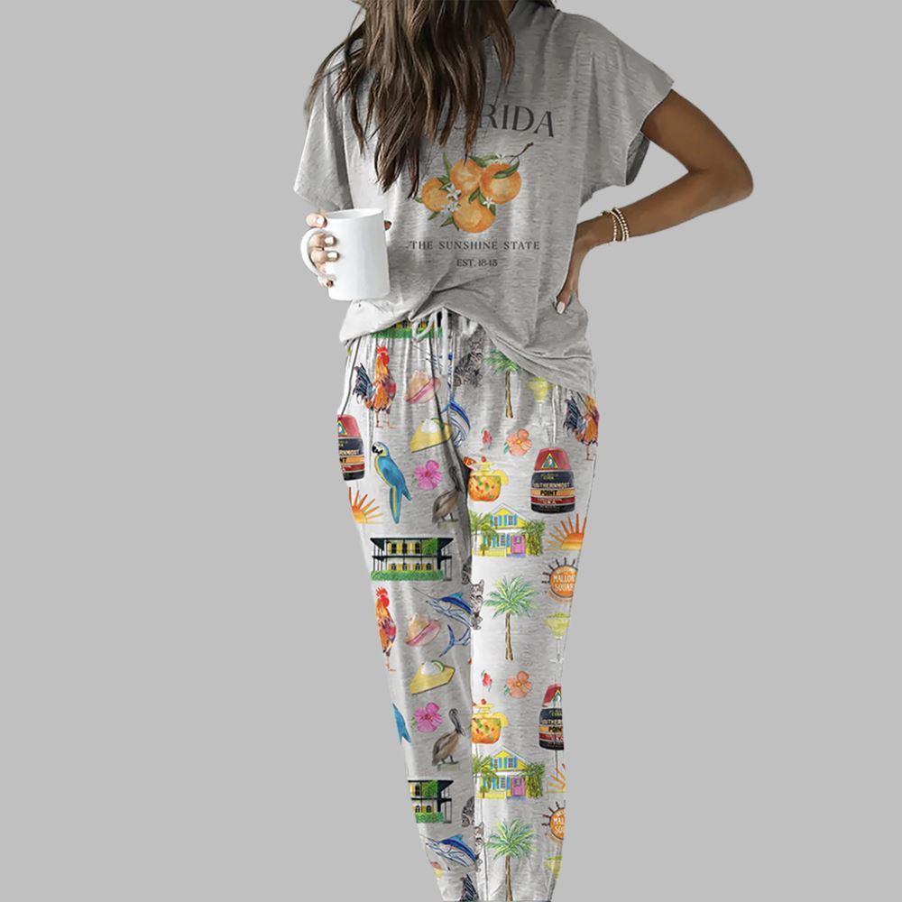Key West Florida Travel Casual Pajama Set For Women - Image 2
