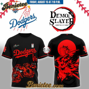 LA Dodgers x Demon Slayer Tanjiro Baseball Jersey 2025, Custom Anime Trending, Gift For Anime Lovers
