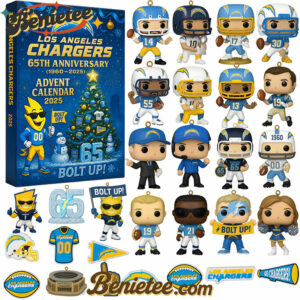 Los Angeles Chargers 2025 Advent Calendar CHRISTMAS GIFT, CHRISTMAS IDEA, Christmas Countdown Advent Calendar Gift Box with 24 Acrylic Ornaments