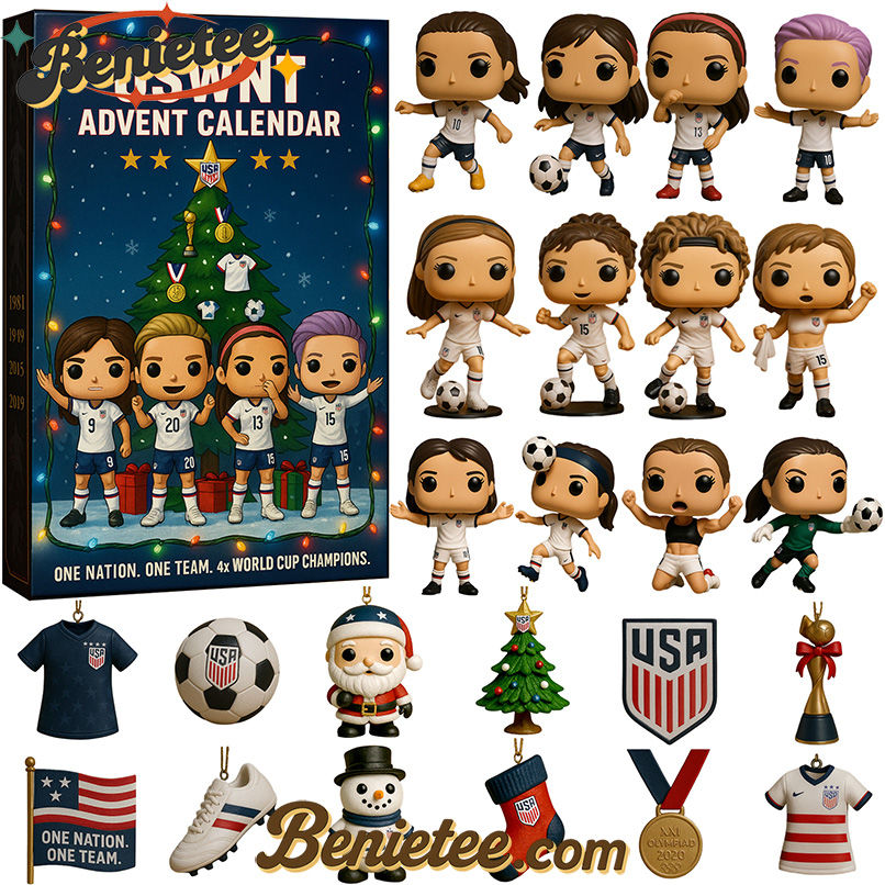 LIMITED USWNT Advent Calendar 2025, Christmas Countdown Advent Calendar Gift Box with 24 Acrylic Ornaments - Image 2