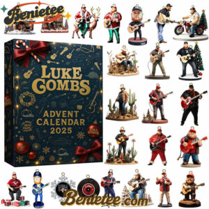 Luke Combs Premium Advent Calendar 2025 CHRISTMAS GIFT, CHRISTMAS IDEA, Christmas Countdown Advent Calendar Gift Box with 24 Acrylic Ornaments