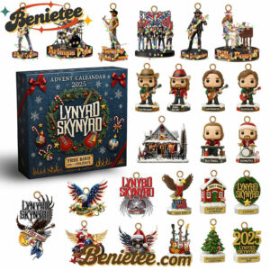 Lynyrd Skynyrd Free Bird Advent Calendar 2025 CHRISTMAS GIFT, CHRISTMAS IDEA, Christmas Countdown Advent Calendar Gift Box with 24 Acrylic Ornaments