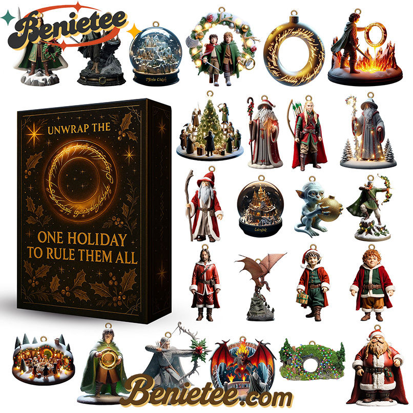 the Lord Of the Rings Unwrap the One Holiday To Rule them All Premium Advent Calendar 2025 CHRISTMAS GIFT, CHRISTMAS IDEA, Christmas Countdown Advent Calendar Gift Box with 24 Acrylic Ornaments