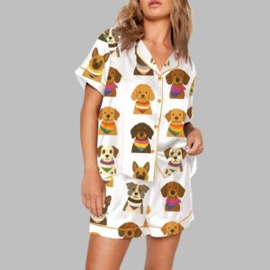 LQBTQ Pride All You Need Is love Cute LGBTQ Rainbow Dog Mom Print Pajama Set