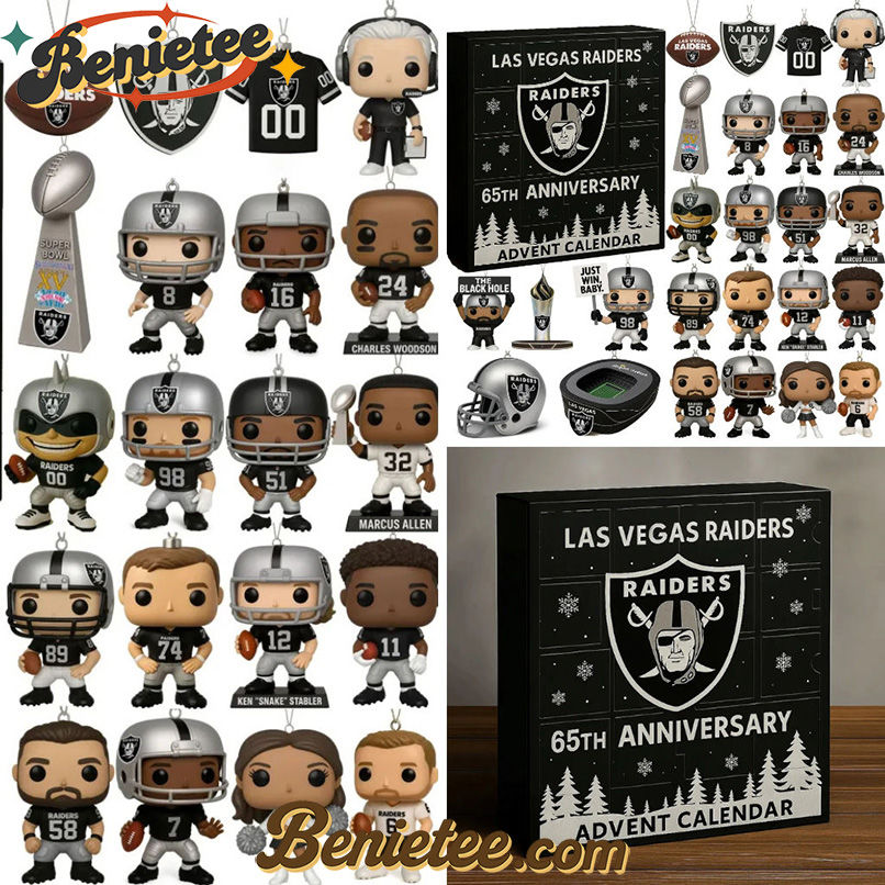Las Vegas Raiders 65th Anniversary Advent Calendar 2025 Christmas Gift, Christmas Idea, Christmas Countdown Advent Calendar Gift Box with 24 Acrylic Ornaments - Image 2