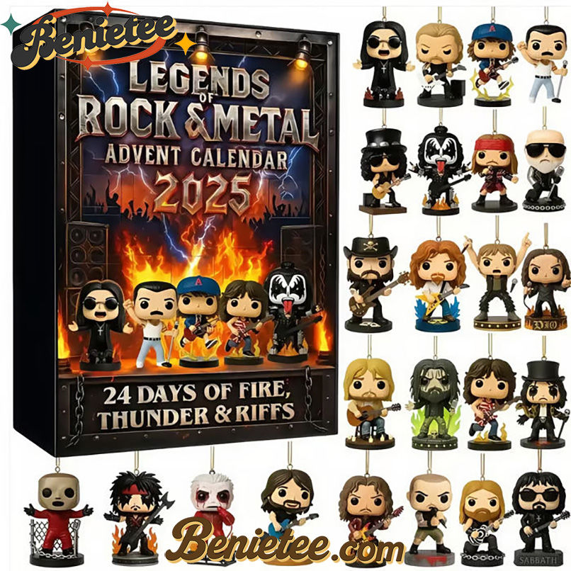 Legends of Rock and Metal Advent Calendar 2025, Christmas Countdown Advent Calendar Gift Box with 24 Acrylic Ornaments - Image 3