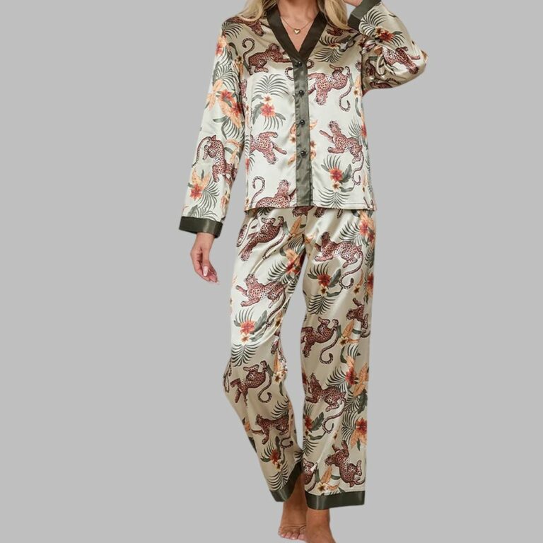 Alternative view of Leopard & Conife Pajama Set