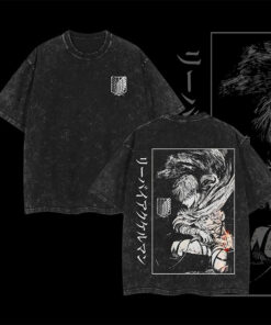 Levi Ackerman Anime Tshirt - Retro Vintage Oversized Washed Heavyweight Cotton Tee, Attack on Titan Merch, Levi Ackerman Graphic shirt, Anime Lover Gift, Casual Streetwear, Manga Fans Clothing, Crewneck Style