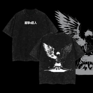 Levi Ackerman x Attack On Titan T-Shirt, Anime Double Print Wash Tee, Anime Manga, Anime Merch, Anime Fans, Graphic Tees, Clothing, Streetwear, Men