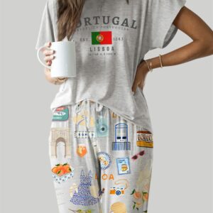 Lisbon Portugal Casual Pajama Set