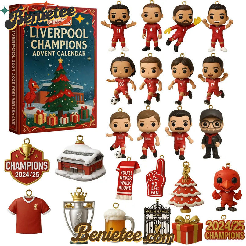 Liverpool Advent Calendar 2025, Christmas Countdown Advent Calendar Gift Box with 24 Acrylic Ornaments - Image 2