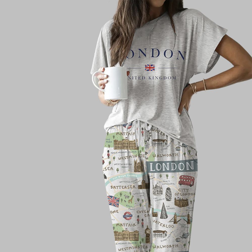London United Kingdom Casual Pajama Set For Women