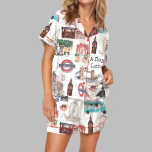 London Travel Pajama Set For Women
