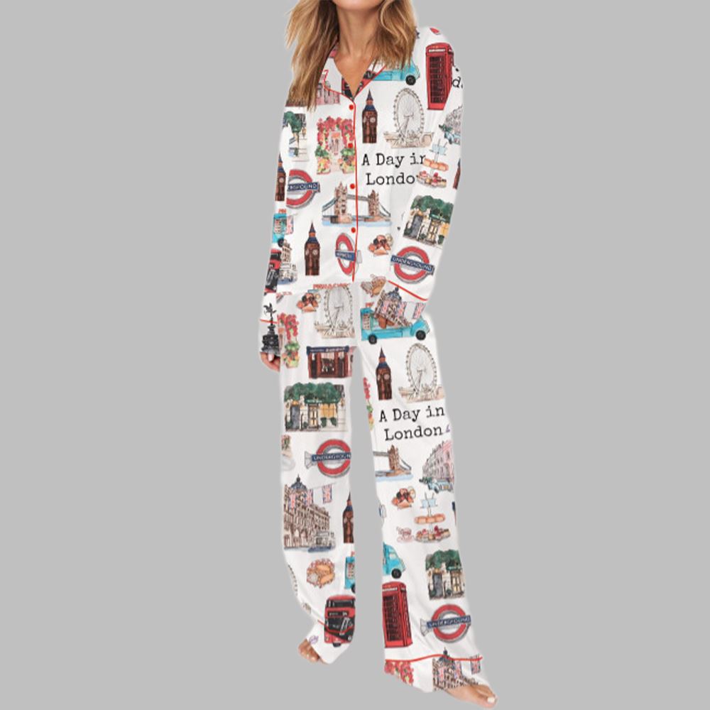 London Travel Pajama Set For Women - Image 3