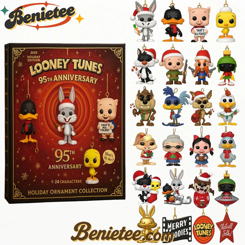 Looney Tunes Advent Calendar 2025, Christmas Countdown Advent Calendar Gift Box with 24 Acrylic Ornaments - Image 2