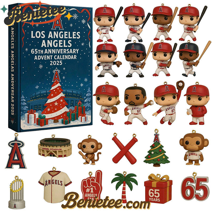 Los Angeles Angels Advent Calendar 2025 65th Anniversary Christmas Gift, Christmas Idea, Christmas Countdown Advent Calendar Gift Box with 24 Acrylic Ornaments - Image 2