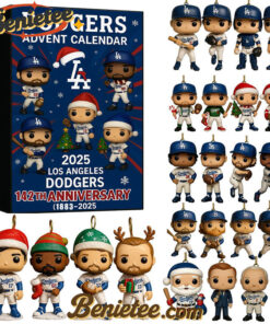 Los Angeles Dodgers 142nd Anniversary Advent Calendar 2025, Christmas Countdown Advent Calendar Gift Box with 24 Acrylic Ornaments