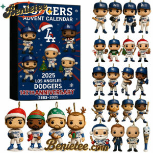 Los Angeles Dodgers 142nd Anniversary Advent Calendar 2025, Christmas Countdown Advent Calendar Gift Box with 24 Acrylic Ornaments