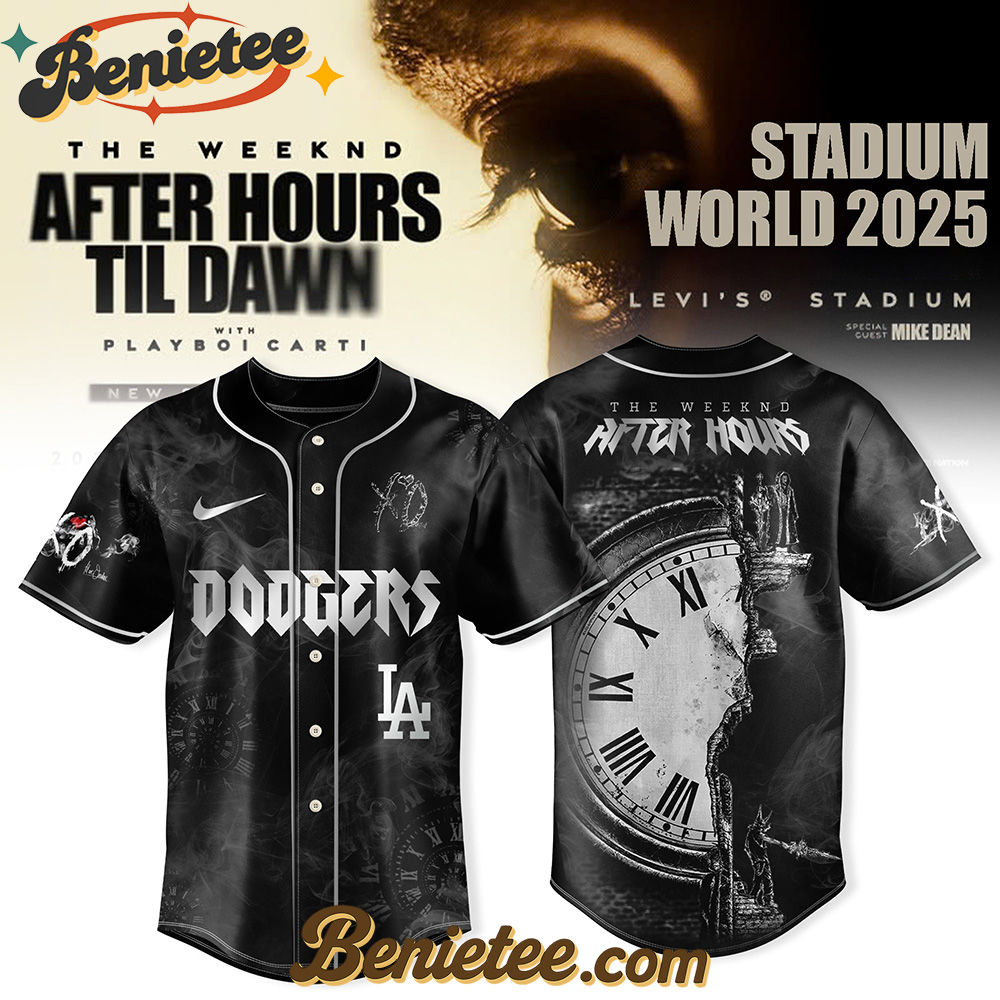 Los Angeles Dodgers x After Hours Til Dawn 2025 - The Weeknd Baseball Jersey, Custom The Weeknd For Fans, After Hours Till Dawn Tour Gift For Fan