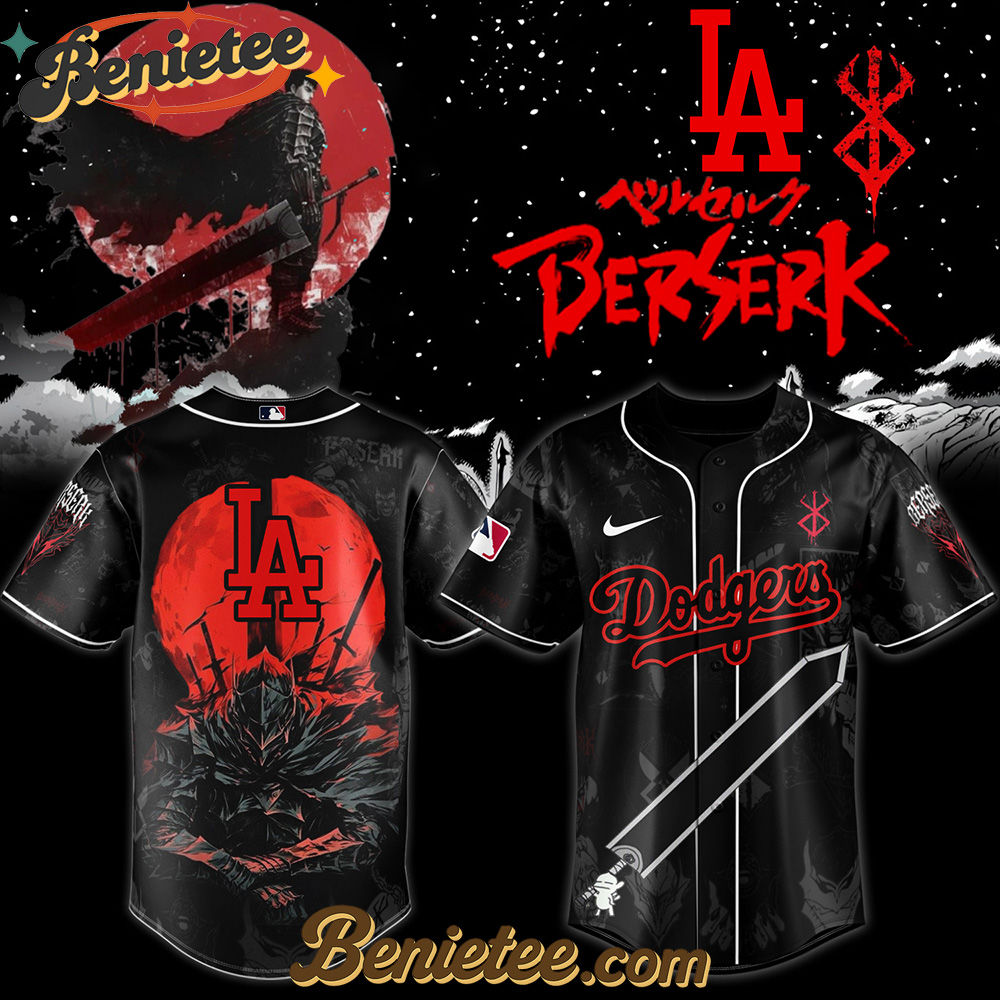 Los Angeles Dodgers x Berserk Limited Edition Baseball Jersey 2025, Custom Anime Trending, Gift For Anime Lovers