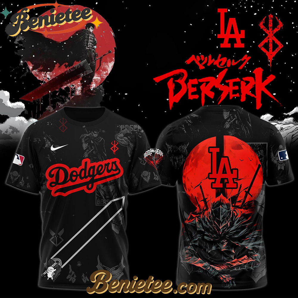 Los Angeles Dodgers x Berserk Limited Edition Tshirt 2025, Custom Anime Trending, Gift For Anime Lovers