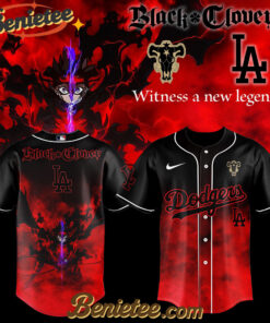 Los Angeles Dodgers x Black Clover Baseball Jersey 1 2025, Custom Anime Trending, Gift For Anime Lovers