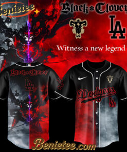 Los Angeles Dodgers x Black Clover Baseball Jersey 3 2025, Custom Anime Trending, Gift For Anime Lovers