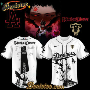 Los Angeles Dodgers x Black Clover Limited Baseball Jersey 2 2025, Custom Anime Trending, Gift For Anime Lovers
