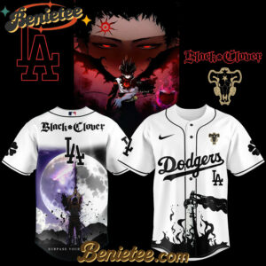 Los Angeles Dodgers x Black Clover Limited Baseball Jersey 2 2025, Custom Anime Trending, Gift For Anime Lovers