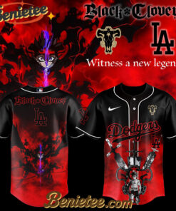 Los Angeles Dodgers x Black Clover Limited Baseball Jersey 2025, Custom Anime Trending, Gift For Anime Lovers