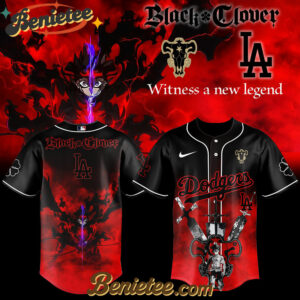 Los Angeles Dodgers x Black Clover Limited Baseball Jersey 2025, Custom Anime Trending, Gift For Anime Lovers