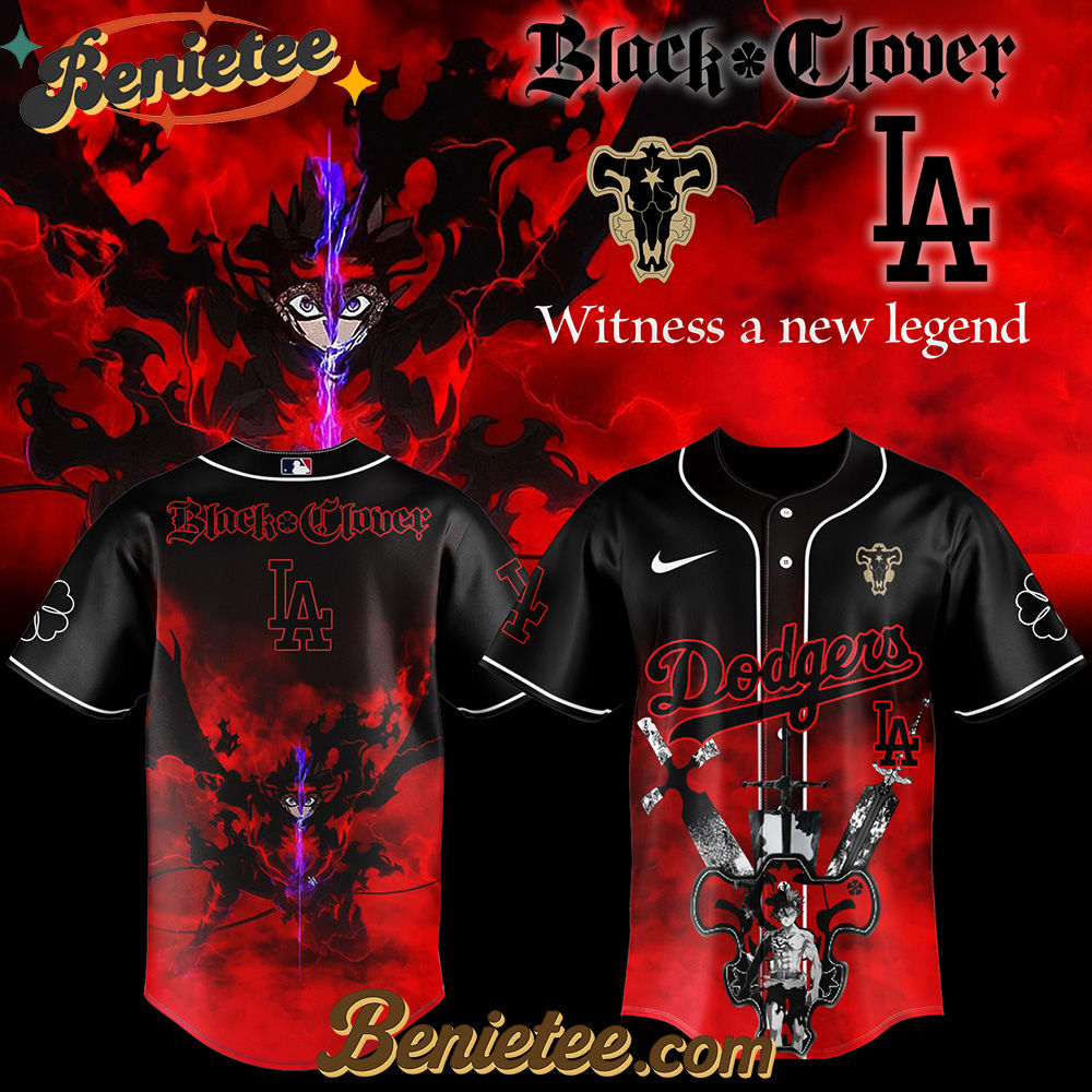 Los Angeles Dodgers x Black Clover Limited Baseball Jersey 2025, Custom Anime Trending, Gift For Anime Lovers