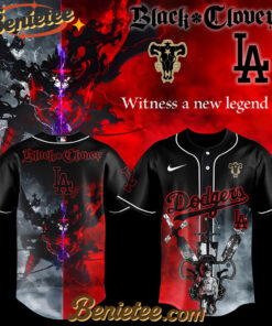 Los Angeles Dodgers x Black Clover Limited Baseball Jersey 2025, Custom Anime Trending, Gift For Anime Lovers