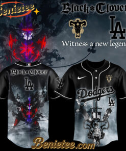 Los Angeles Dodgers x Black Clover Limited Baseball Jersey 2025, Custom Anime Trending, Gift For Anime Lovers