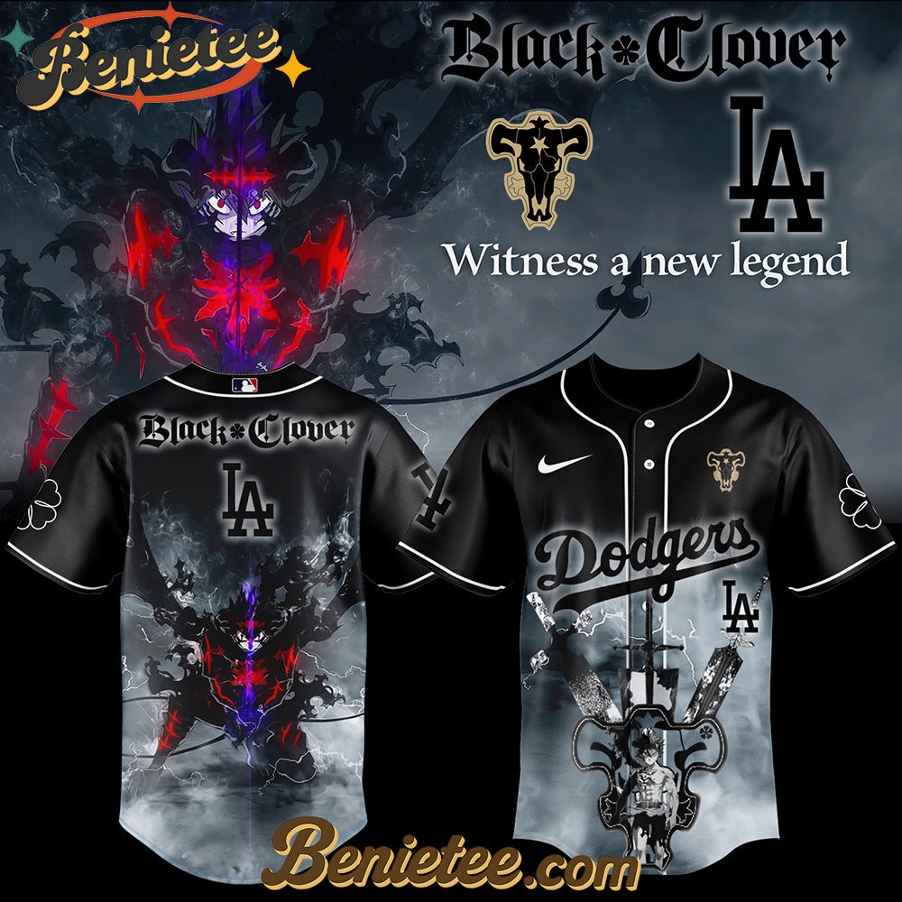 Los Angeles Dodgers x Black Clover Limited Baseball Jersey 2025, Custom Anime Trending, Gift For Anime Lovers