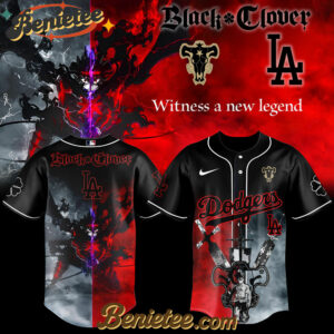 Los Angeles Dodgers x Black Clover Limited Baseball Jersey 2025, Custom Anime Trending, Gift For Anime Lovers